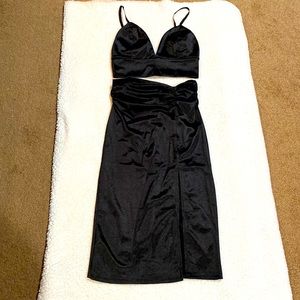 Black sexy skirt set